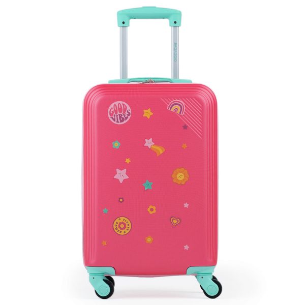 Mala Infantil de Bordo 10 kg ABS 4 Rodas BG Kids Rosa