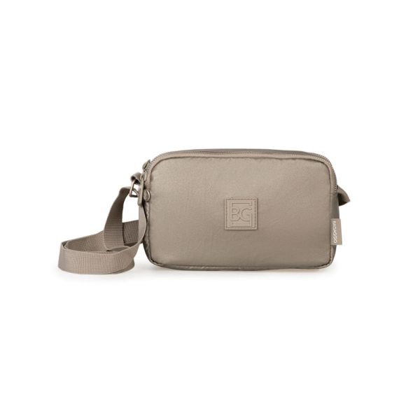 Bolsa Feminina Transversal Perolada Ouro Velho