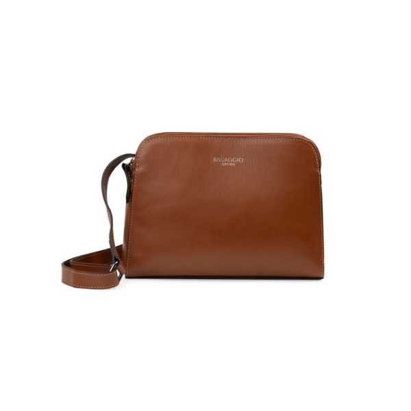 Bolsa Feminina Transversal Média Premium Couro Soft Caramelo
