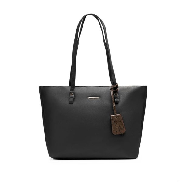 Bolsa de Ombro Feminina Grande Snake Preta