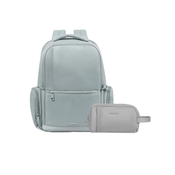 Kit Mochila de Viagem Feminina Executiva Para Notebook e Necessaire Executiva Feminina Royale Cinza