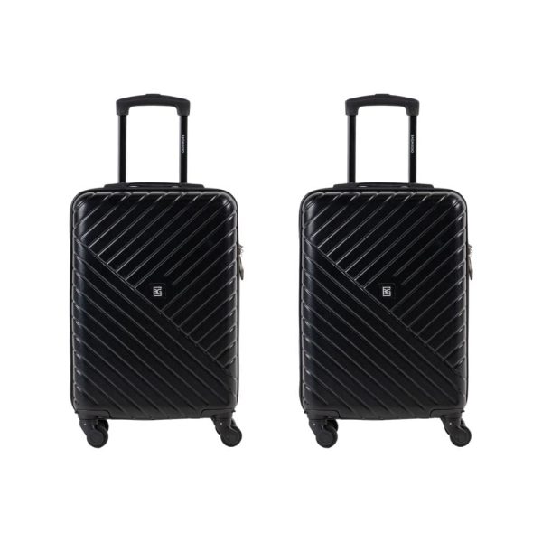 Conjunto de 2 Malas de Bordo 10 Kg ABS 4 Rodas Detroit Preta
